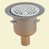 Balder DN 50 - Best. Nr. 711 8090 - Purus Badablauf Edelstahl mit Kunststoffrost, senkrechter Abgang