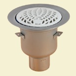 Balder DN 70 - Best. Nr. 711 8070 - Purus Badablauf Edelstahl mit Kunststoffrost, senkrechter Abgang